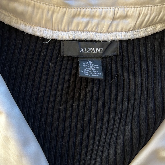 Vintage Black Sweater with Cream Silk Collar L VGUC - Picture 7 of 11